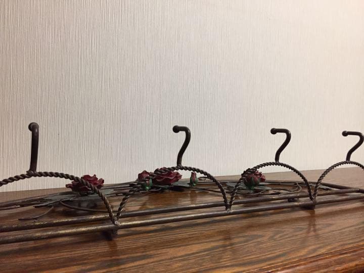 アメリカ アンティーク☆ローズウォールフックハンガー壁掛け 帽子掛けコートフック