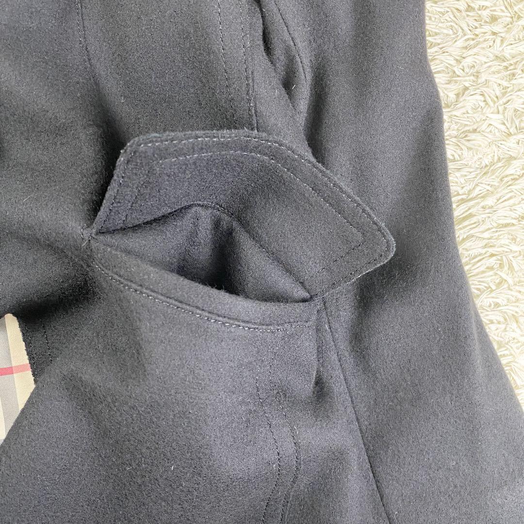 【美品】バーバリー アンゴラ混 テーラードジャケット ノバチェック 40 黒