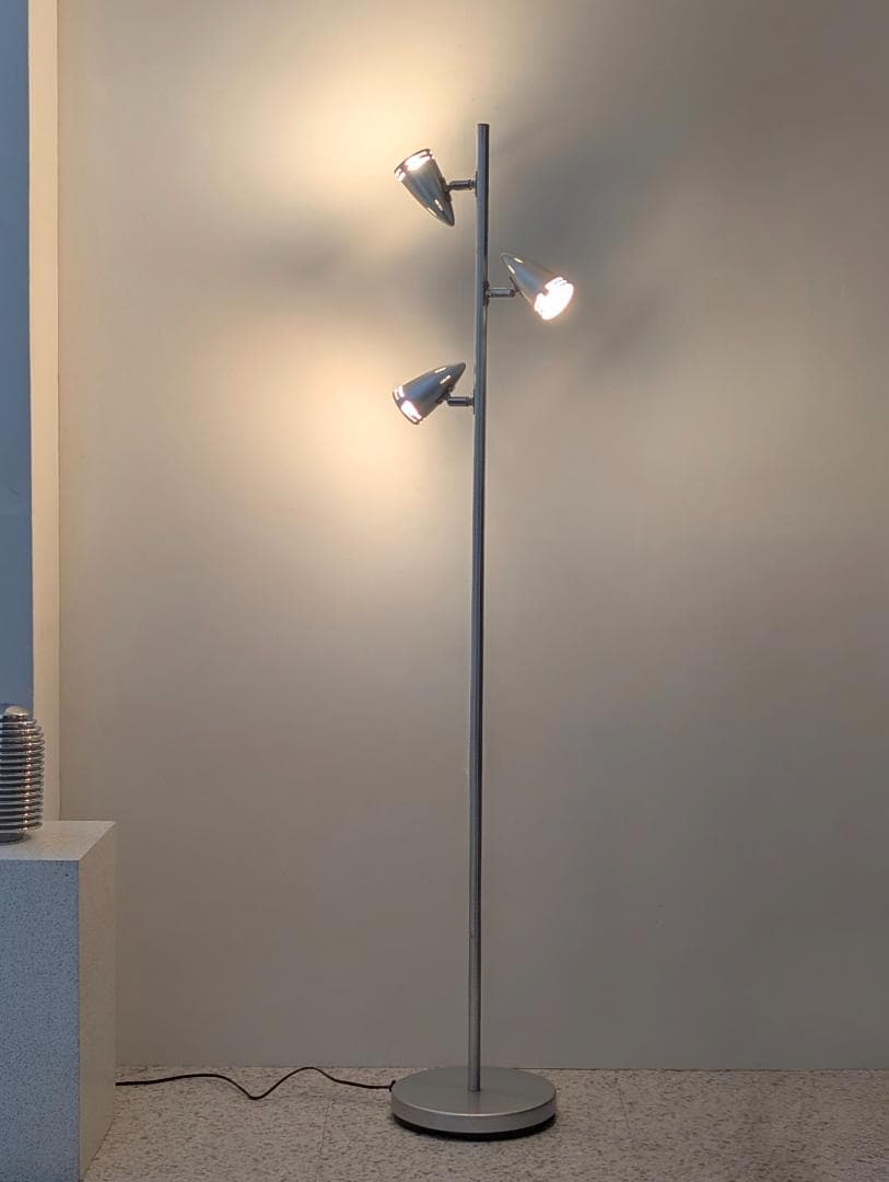 ビンテージ 90s メタル フロア スタンドライト 3灯 スペースエイジ Y2K