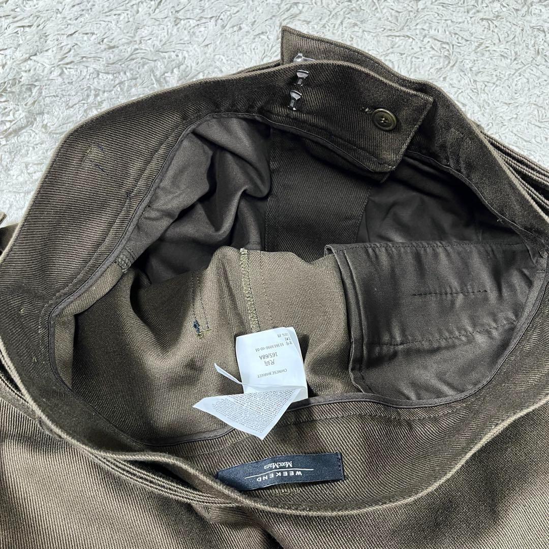 ✨極美品 マックスマーラ ベルテッド2タックワイドカーゴパンツ カーキ 40