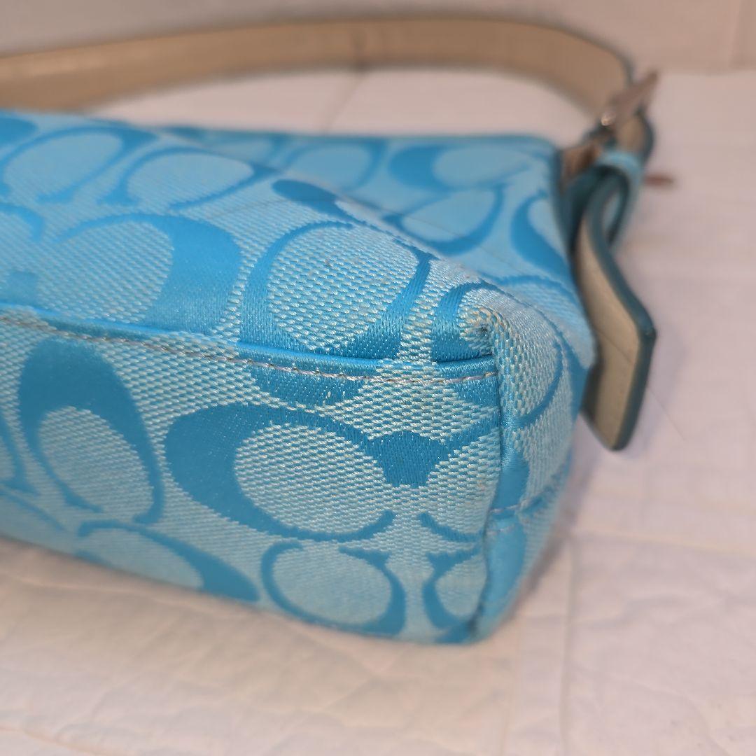 P*?様 COACH アクセサリーポーチ　ハンドバッグ　シグネチャー　キャンバス