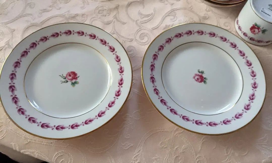 リチャード　ジノリ　インベロ　カメリア未使用二人用カップとケーキ皿