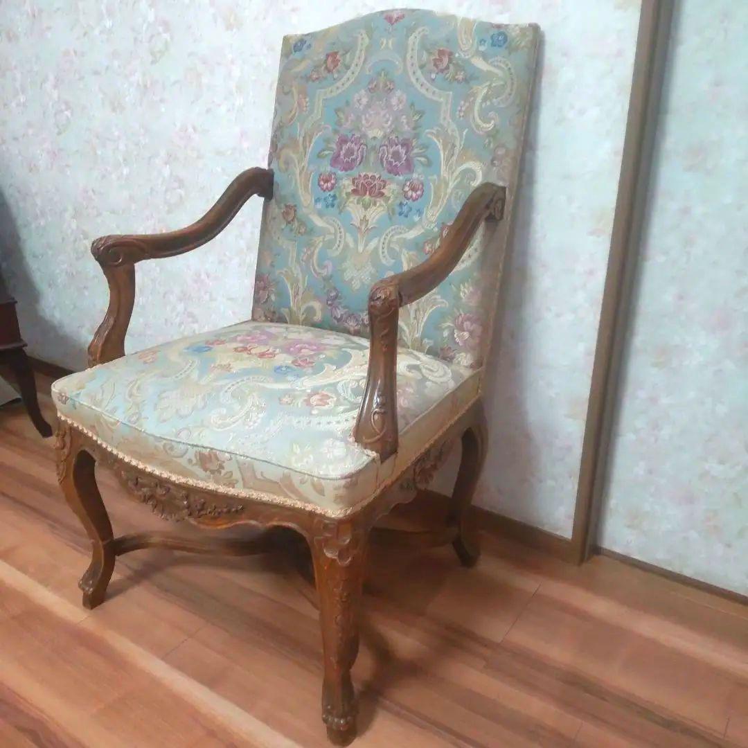 イタリア製 チェア 椅子 家具 1人掛け アンティーク 猫脚 美品