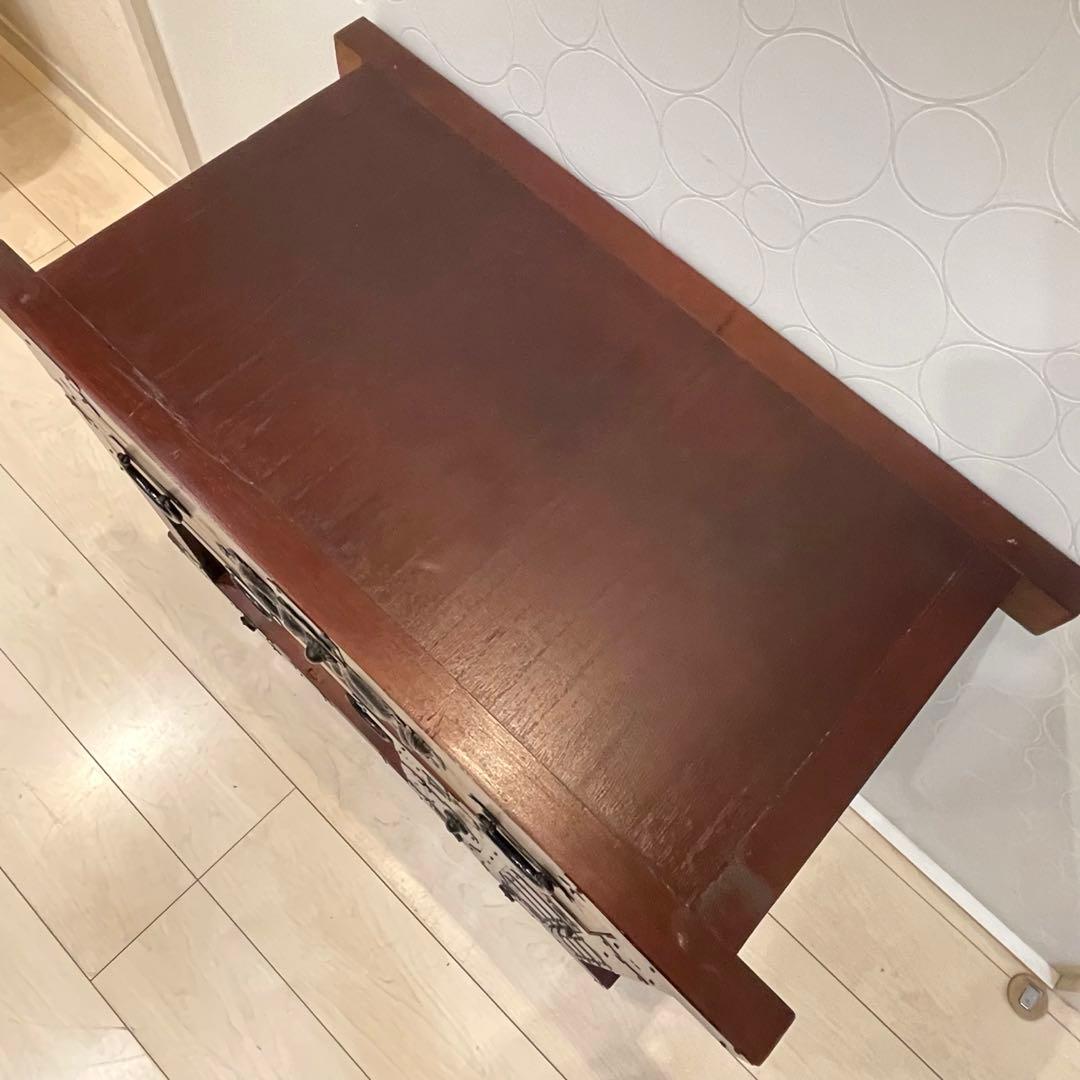 【希少】時代箪笥 車箪笥 和箪笥 龍金具 無垢材 民芸家具 レトロ アンティーク