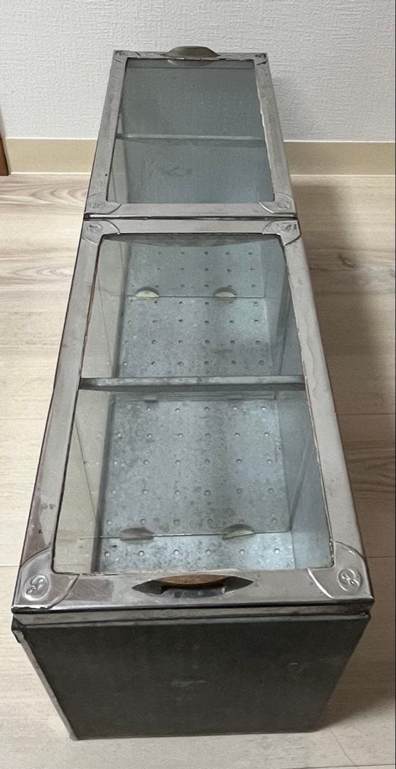 昭和レトロ　駄菓子ケース　ブリキ製ガラスケース　ディスプレイ