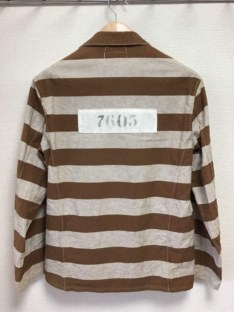 WAREHOUSEブラウンボーダープリズナージャケット. SIZE 38(M)