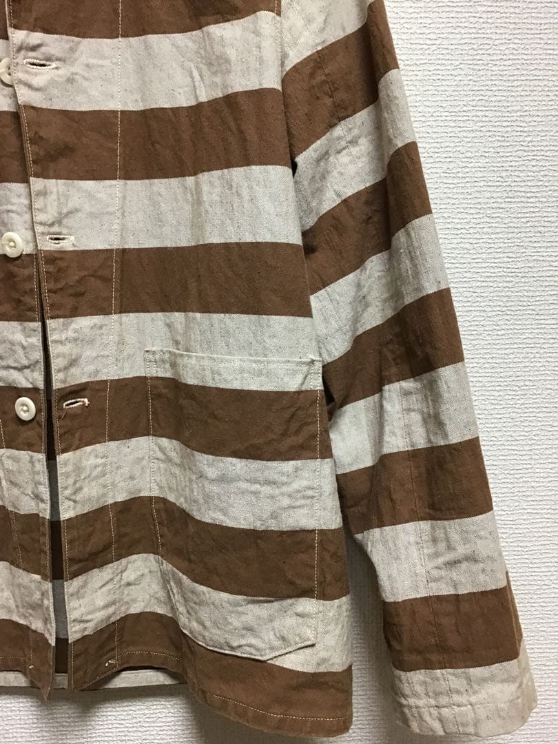 WAREHOUSEブラウンボーダープリズナージャケット. SIZE 38(M)