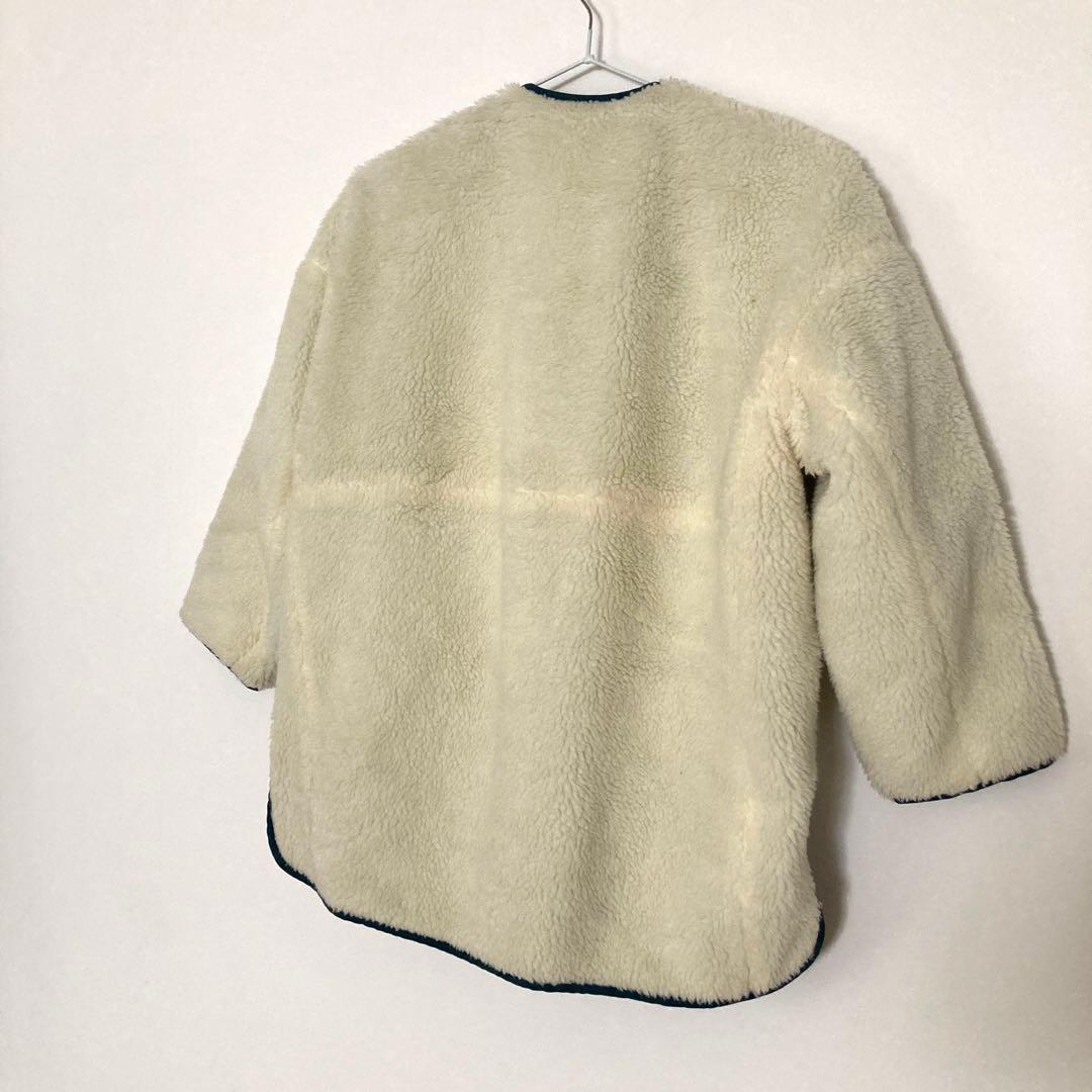 ナゴンスタンス ジップアップボアブルゾン オフホワイト キッズ130リバーシブル