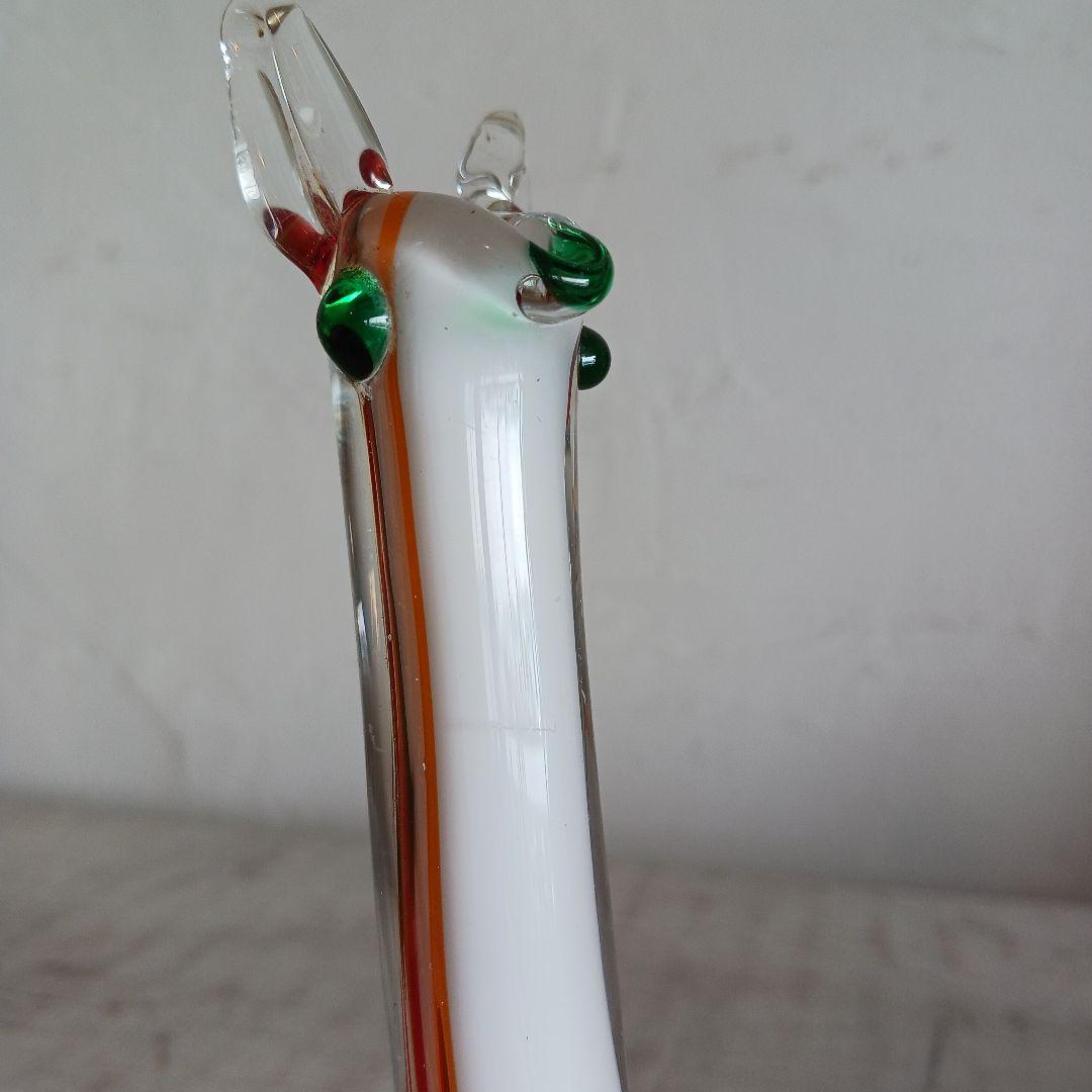 一輪挿し　ガラス　動物モチーフ　キリン