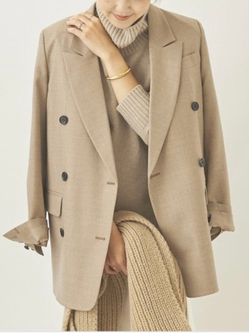 美品R'IAM PLAGE PEA ダブルテーラードジャケット38 Mサイズ