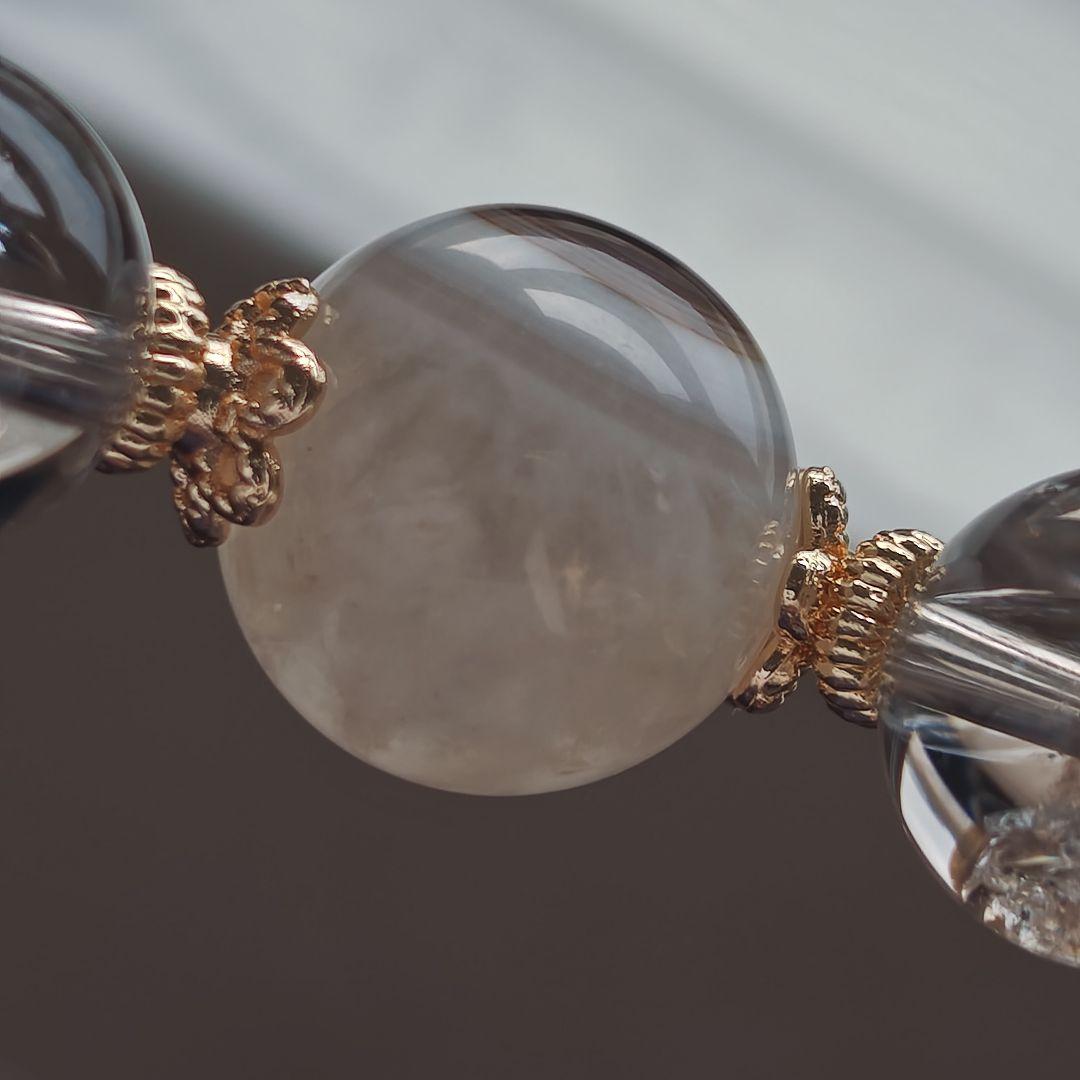 新作♡銀線　天眼観音天珠ブレス