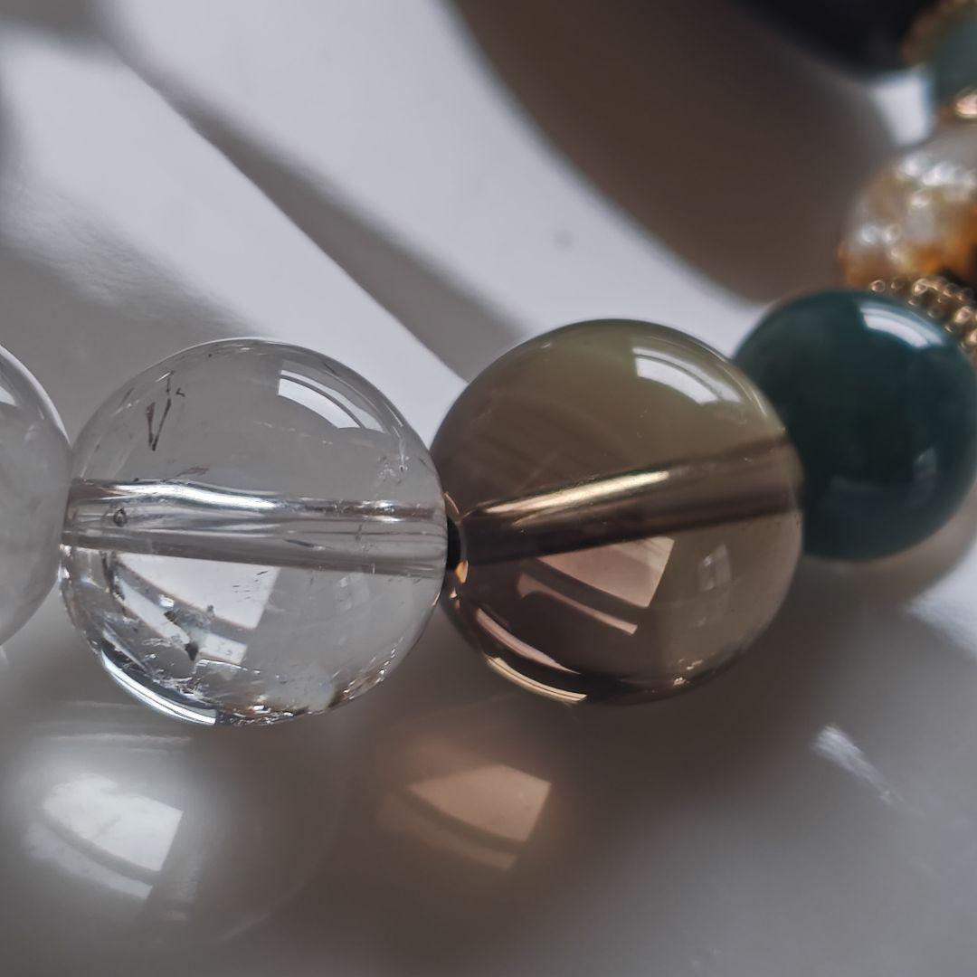 新作♡銀線　天眼観音天珠ブレス