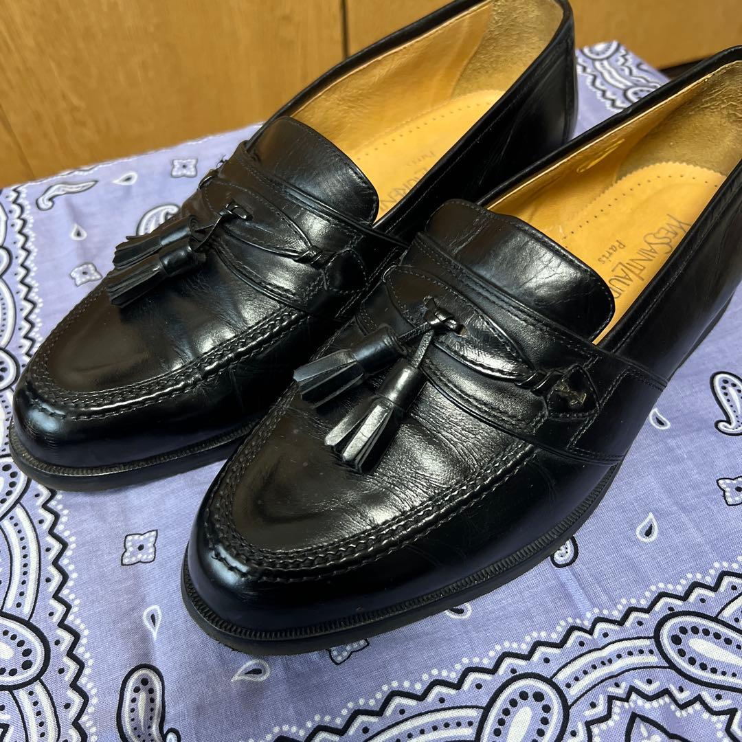 ブラックレザー タッセルローファー