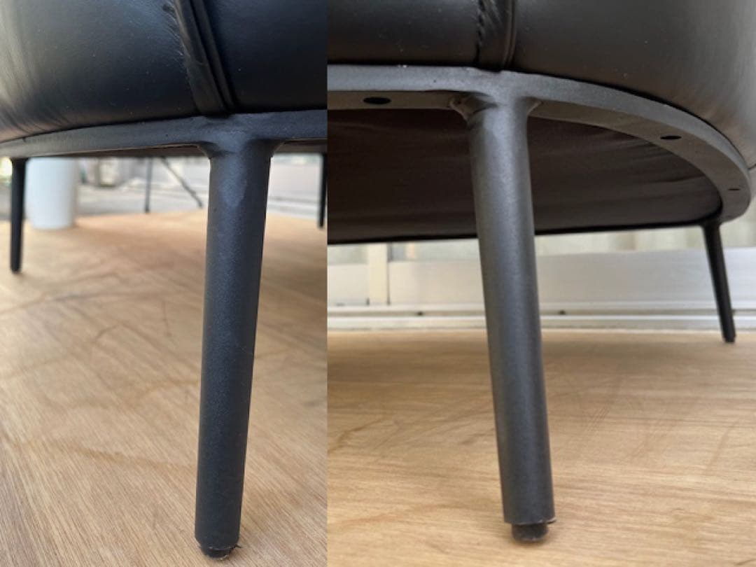 モダンスタイル　ラウンジチェア　① 本革張り　ミッドセンチュリー　シングルソファ