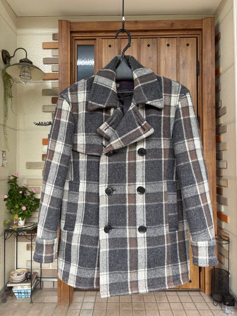 フェローズ　ピーコート　おしゃれチェック