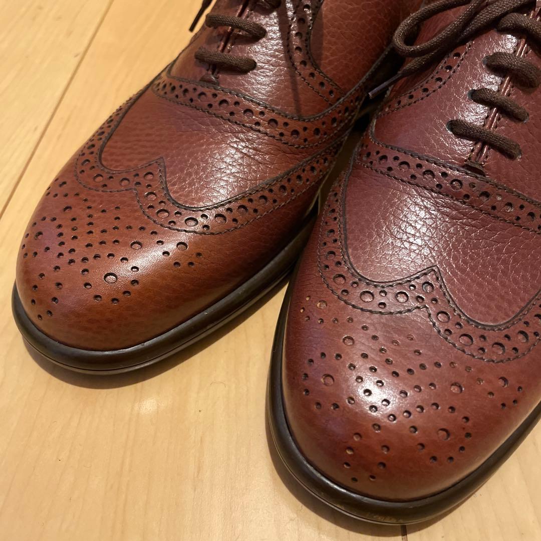 希少イタリア製【タニノクリスチー】ウィングチップグレインレザーシューズ美品シボ革
