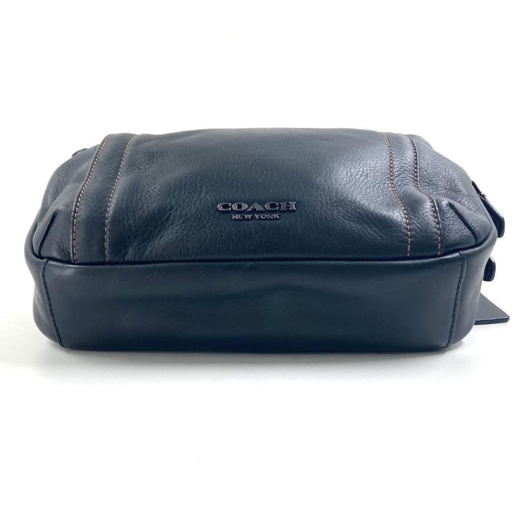 COACH　コーチ　ボディバッグ　ウエストバッグ　レザー　ブラック