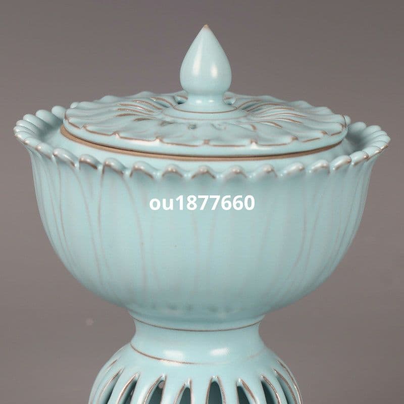 汝窯 青磁 香炉 陶器 陶芸 香道具 仏具 官窯 青釉