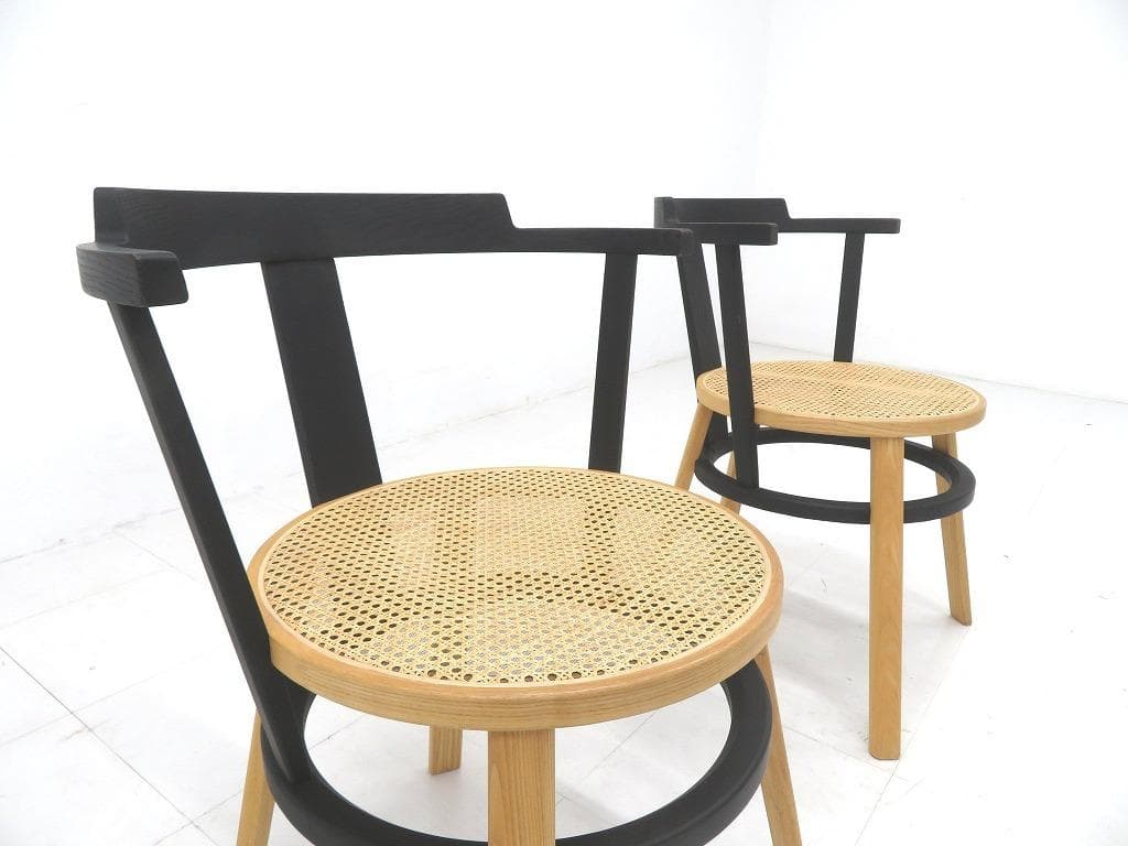 展示品　タイムアンドスタイル　オフセット　ダイニングチェア　2脚セット　北欧