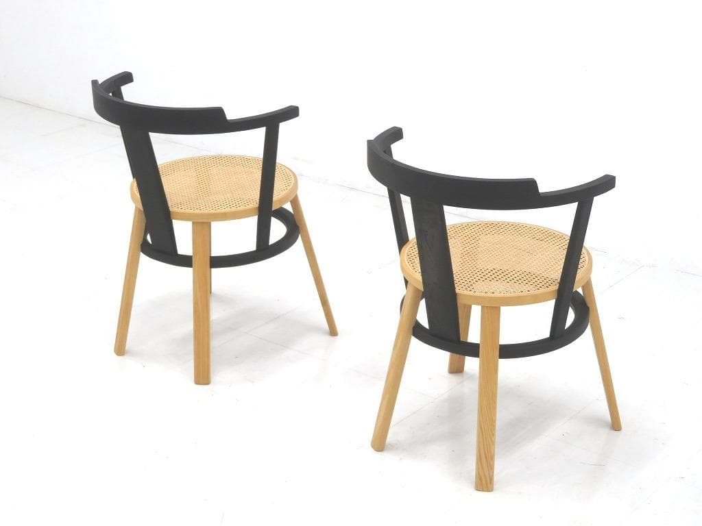 展示品　タイムアンドスタイル　オフセット　ダイニングチェア　2脚セット　北欧