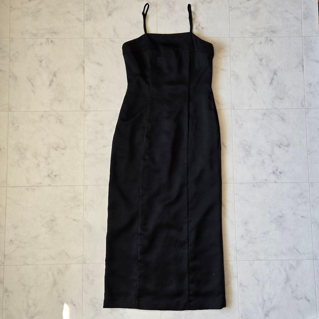 アンドレスド　タフタチュールベストセットドレス 　ブラック　オケージョンドレス