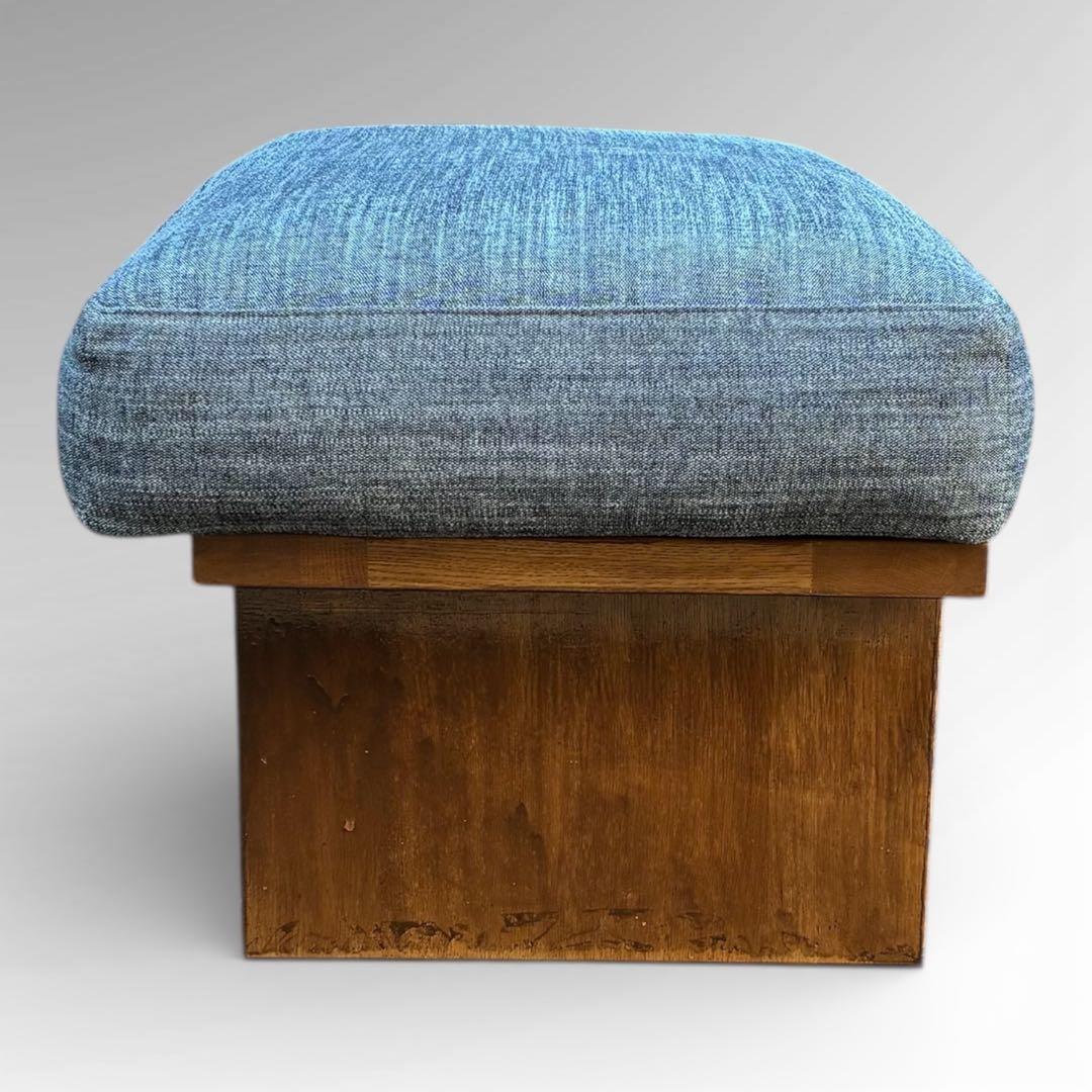 定価10万　美品　リビングハウス　オットマン　スツール　布　ウォールナットカラー