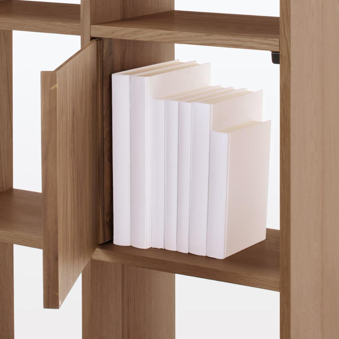 【新品未使用】無印良品　スタッキングシェルフ　木製扉　ウォールナット材突板×2個