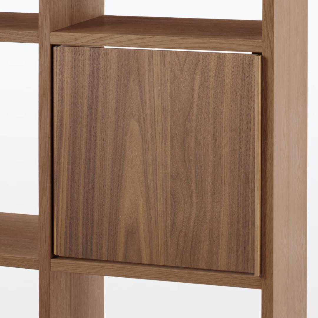 【新品未使用】無印良品　スタッキングシェルフ　木製扉　ウォールナット材突板×2個