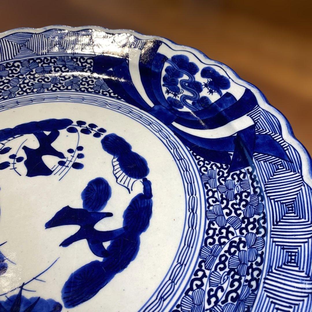 古伊万里　染付　大皿　直径45.5cm