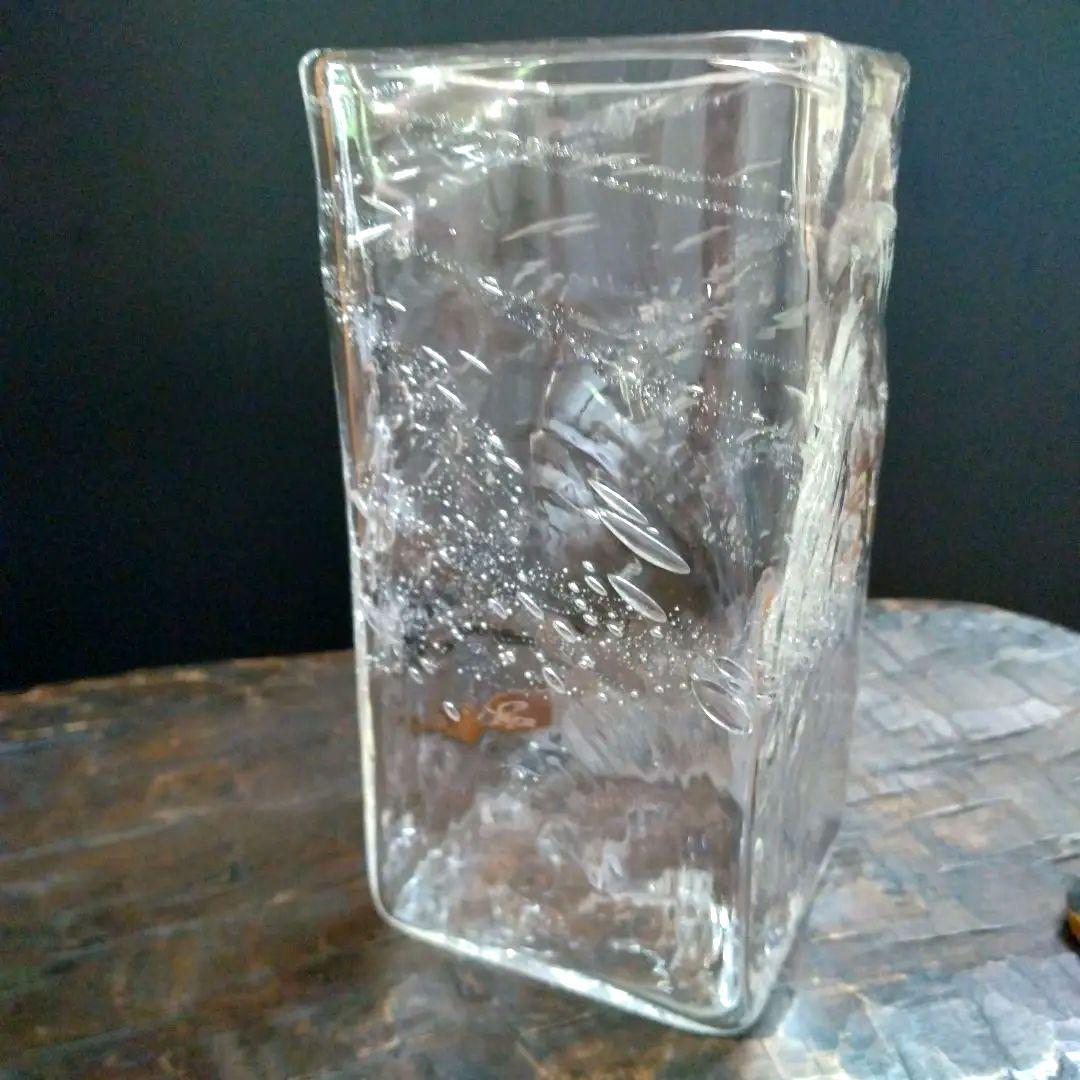 荒川尚也　ガラス　花器　笛吹きガラス　フラワーベース　晴耕社　気泡　作家