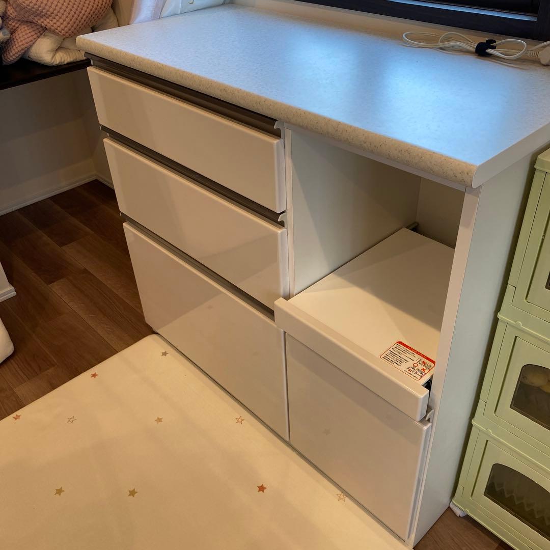 ニトリキッチンカウンターアルミナ2 100CT WH 幅100