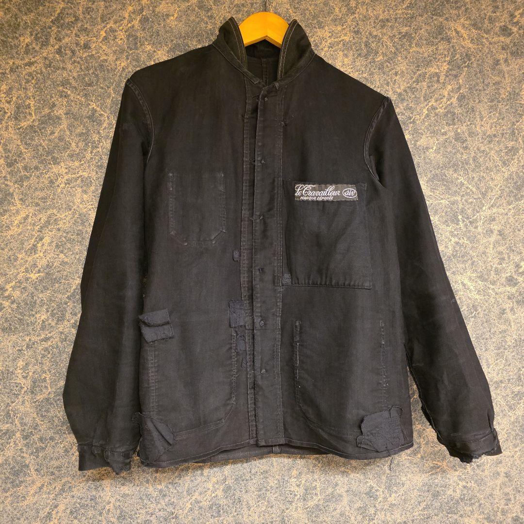 1930s ル・トラヴァイユール　ブラックモールスキンJKT ブラックフェード