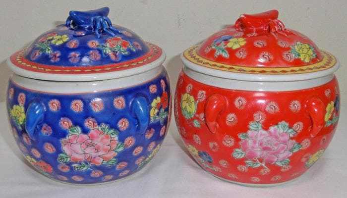 ☆中国美術☆中国陶磁器☆乾隆年製☆色絵☆福寿☆幾何学☆希少☆蓋付☆小物入れ☆