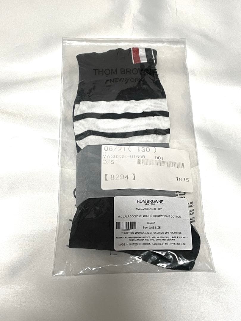 THOM BROWNE トムブラウン ４-BAR ふくらはぎ丈ソックス ブラック