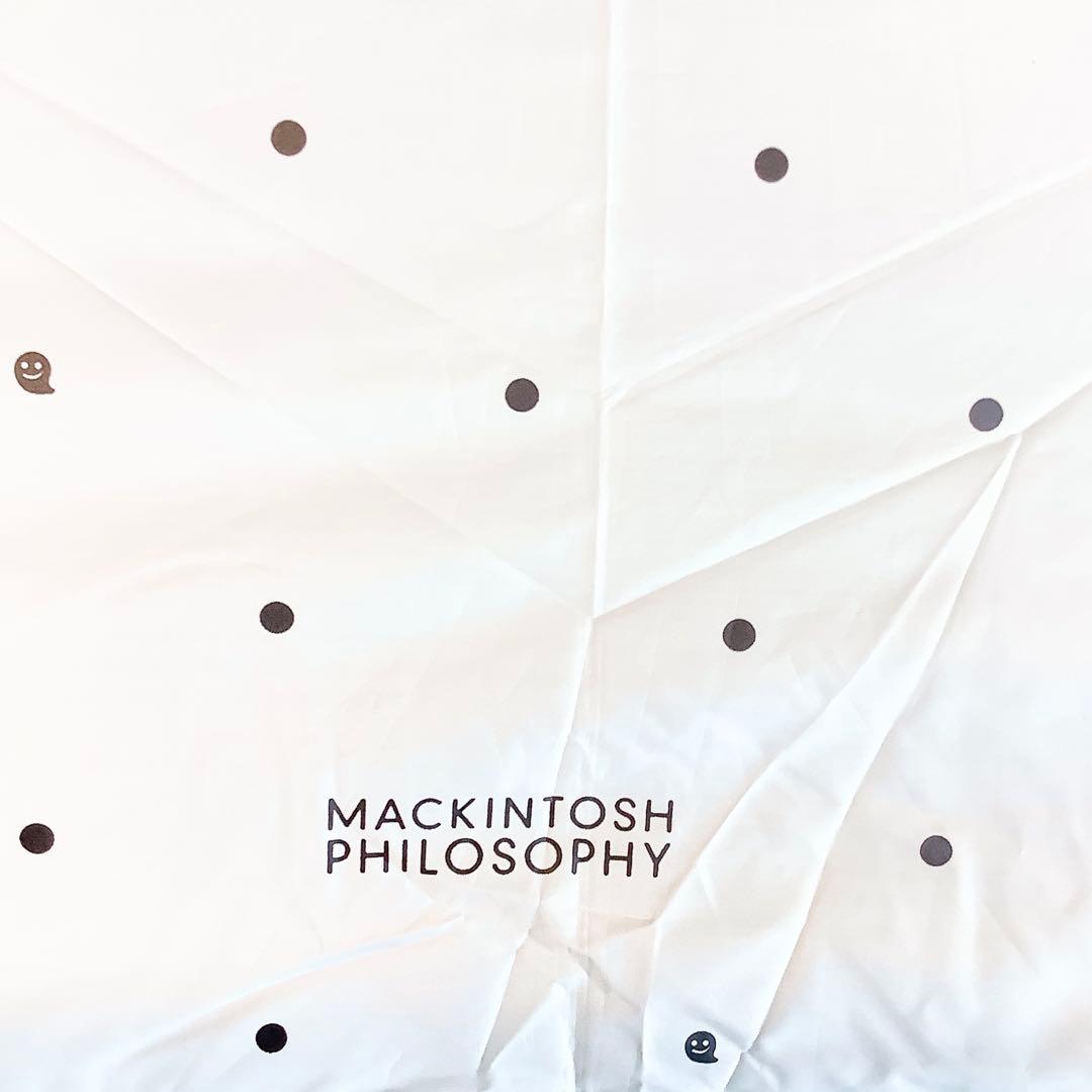 新品★マッキントッシュフィロソフィー★ドットゴースト晴雨兼用折りたたみ日傘★傘白