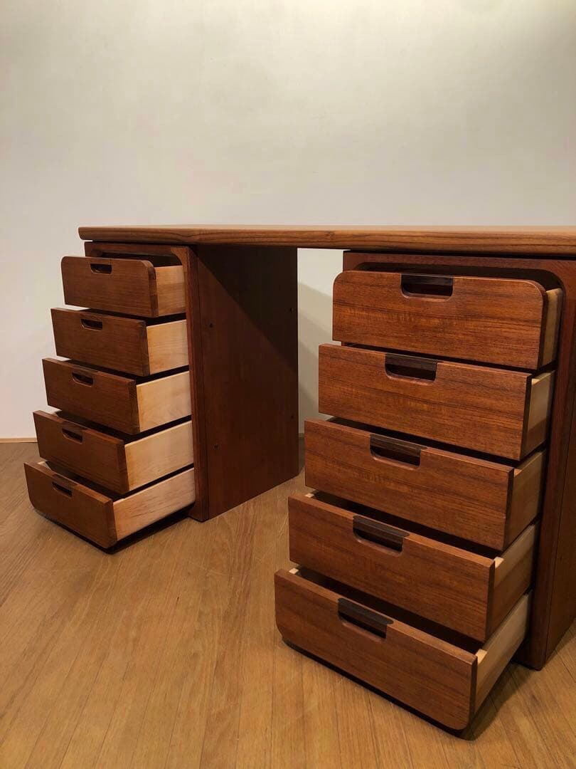 希少 ヴィンテージ 日田工芸社製 マキシム ユニットデスク 机 チーク無垢材天板