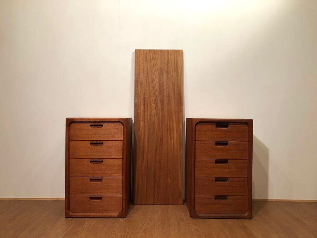 希少 ヴィンテージ 日田工芸社製 マキシム ユニットデスク 机 チーク無垢材天板