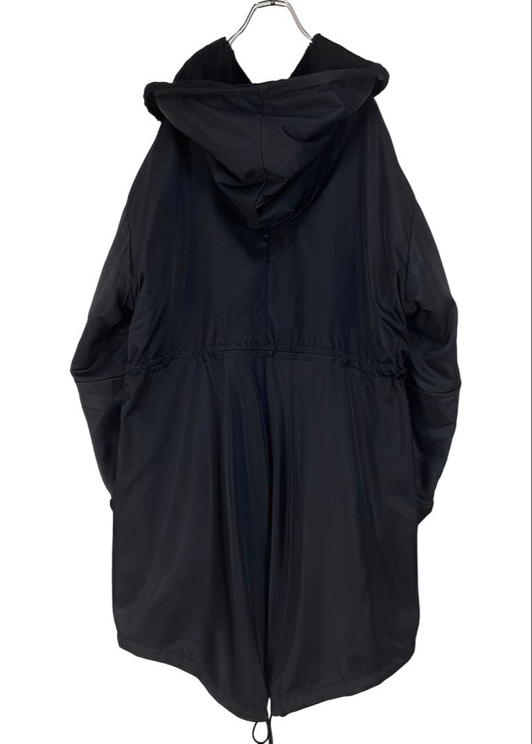 Y's ワイズ 美品 19AW ナイロンツイル 裏ボア フーディーコート 黒1