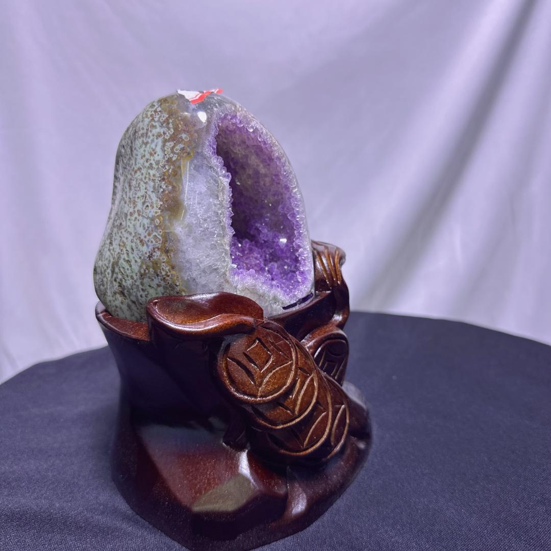 ウルグアイ産 アメジスト ドラゴンエッグ 原石 置物D.61