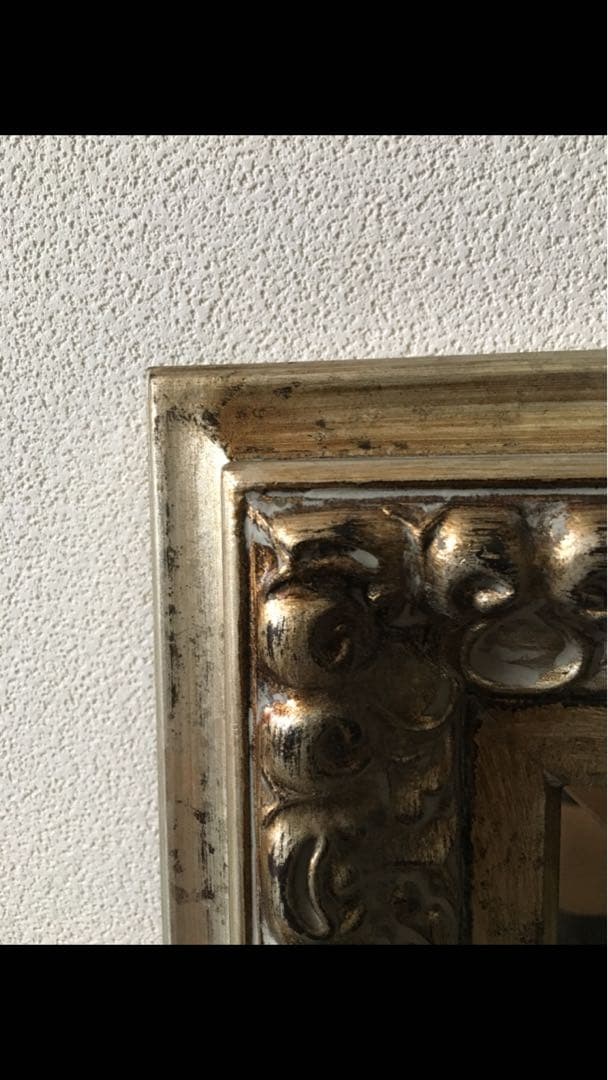 壁掛け　ミラー　長方形　　アンティーク調