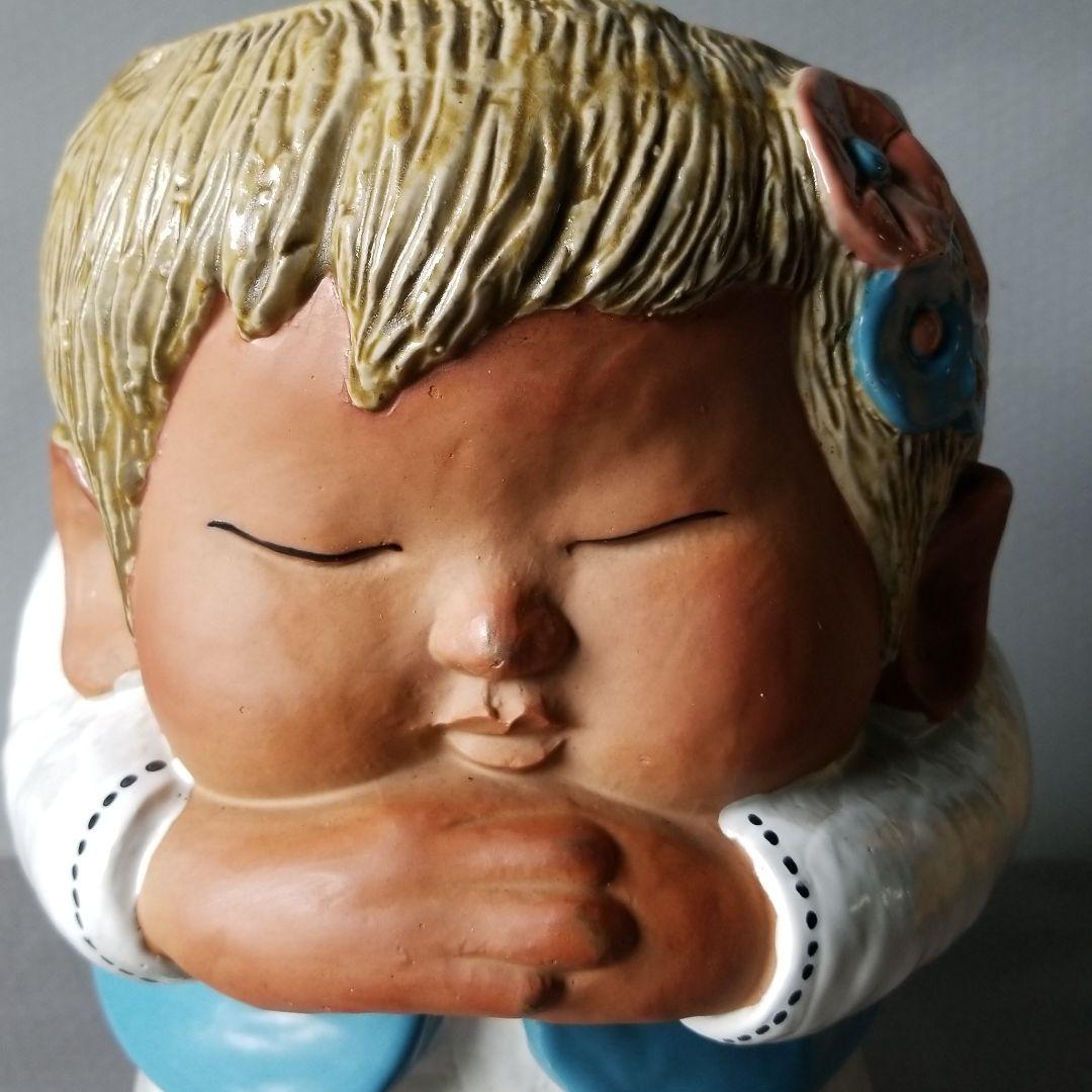 信楽焼 傘立て いねむり坊や 高さ４４cm