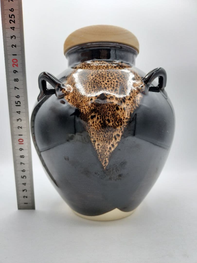 c883 茶壺　飾り壺 梅花金襴手 萬代草山 木箱 茶道具 古物