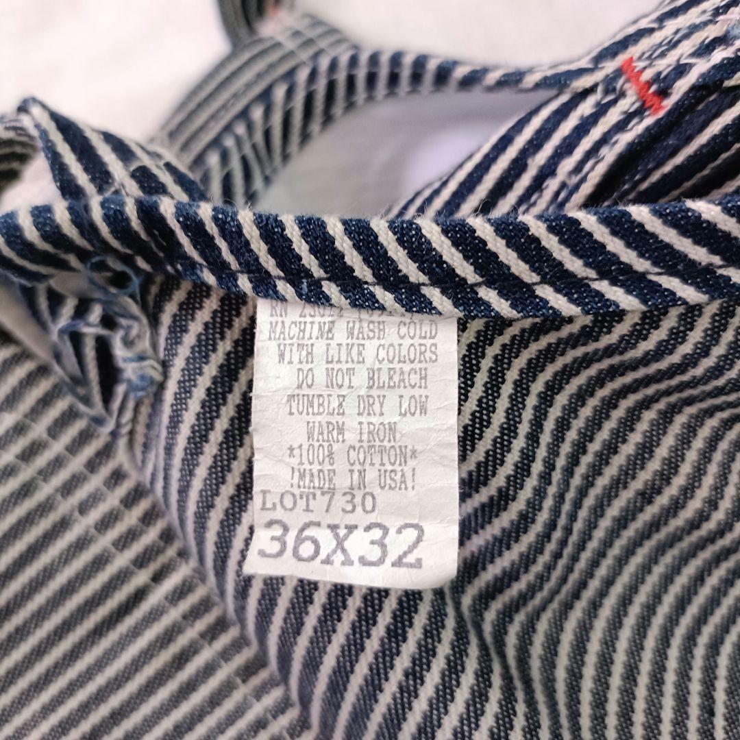 ROUNDHOUSE/オーバーオール/アメリカ製/ストライプ/ワーク/バイク