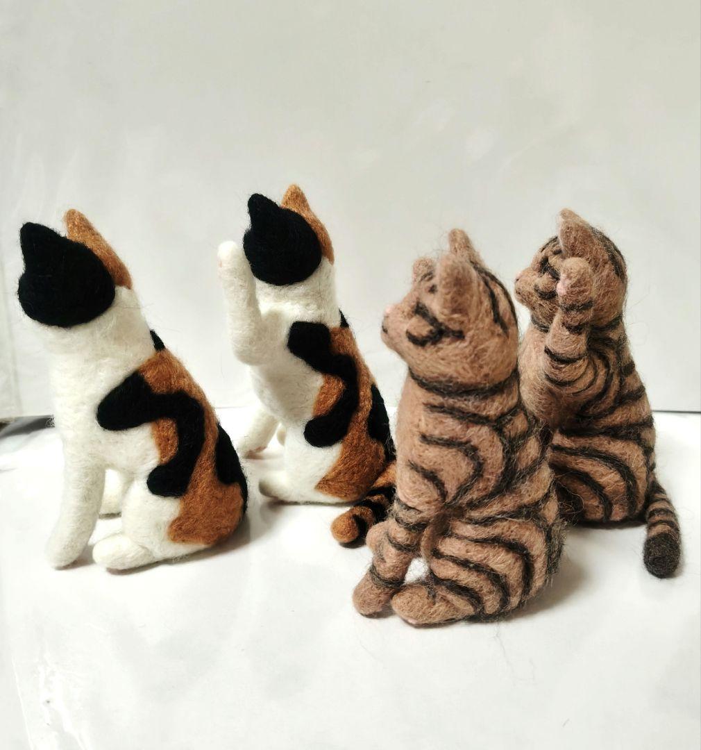 桜羊毛フェルト　猫ちゃん