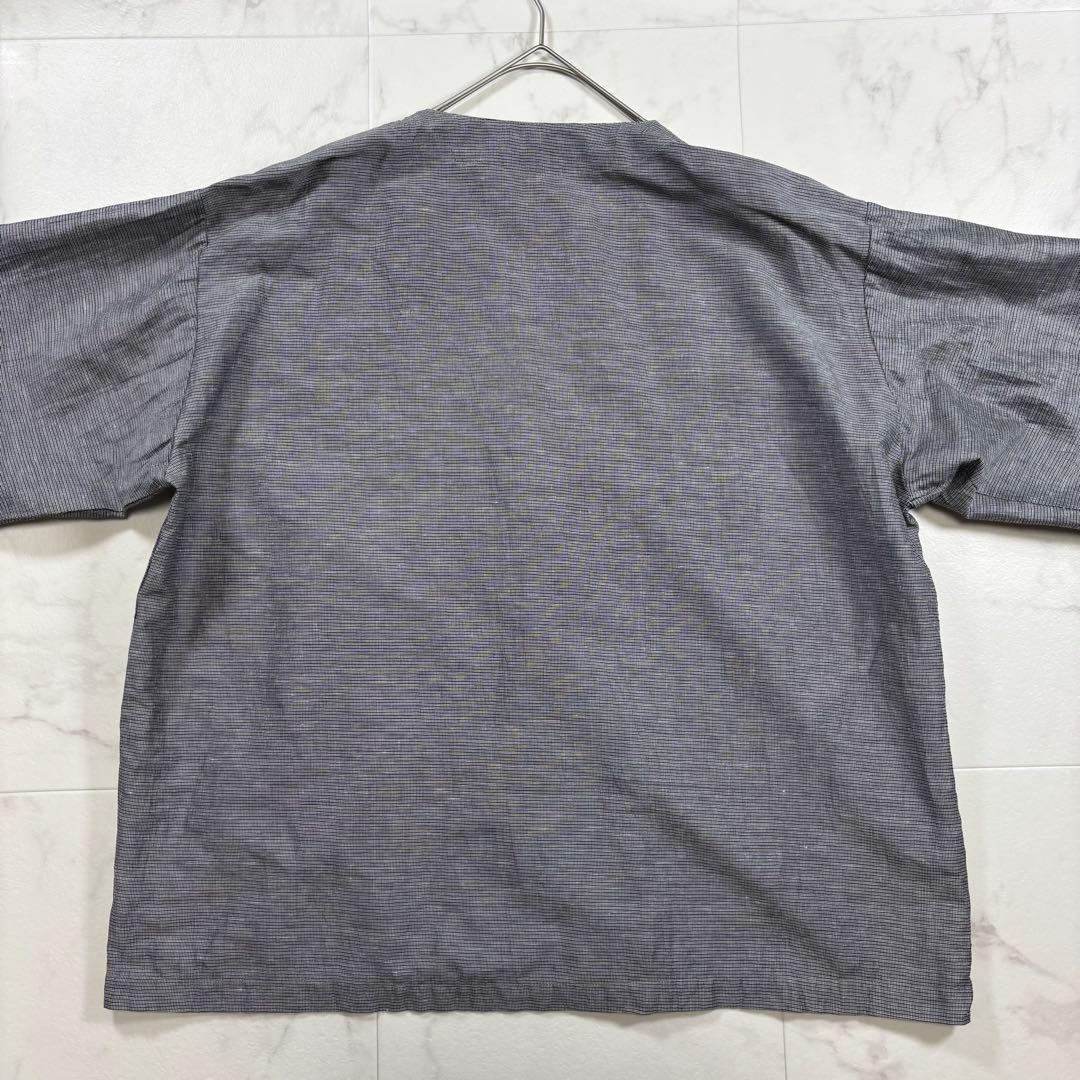 【美品】中川政七商店 セットアップ リネンブレンド 長袖シャツ イージーパンツ