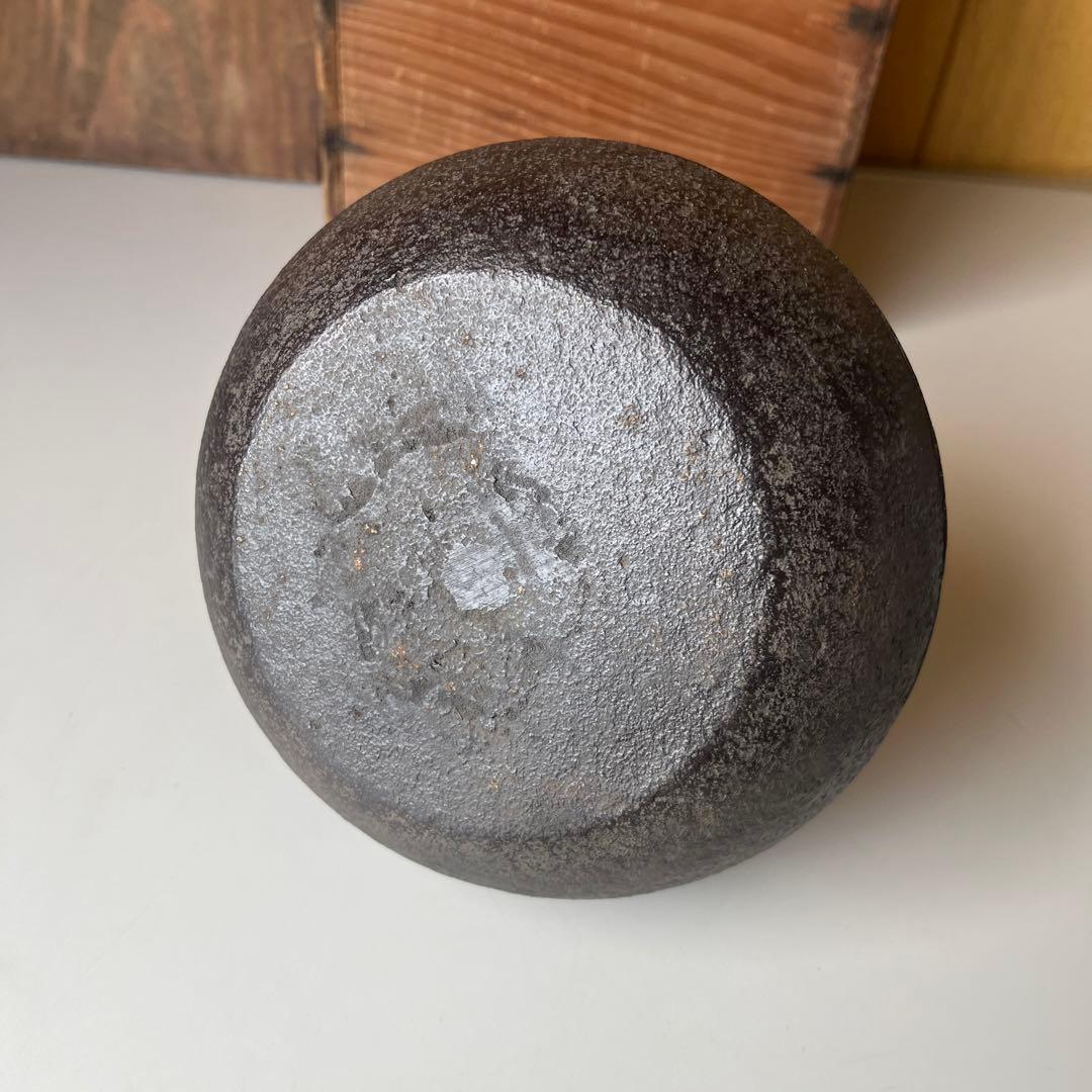 三越製　鉄瓶　近江八景図