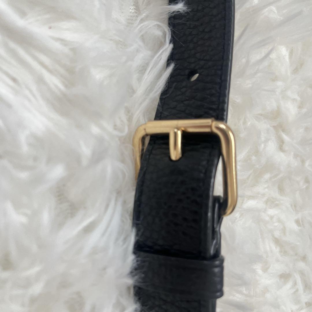 COACH ブラック ボディバッグ・ウエストポーチ レザー　ゴールド金具