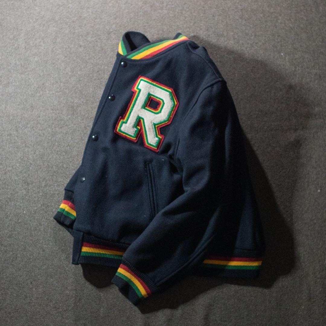 80s 90s USA製　Golden Bear ラスタカラー　スタジャン M