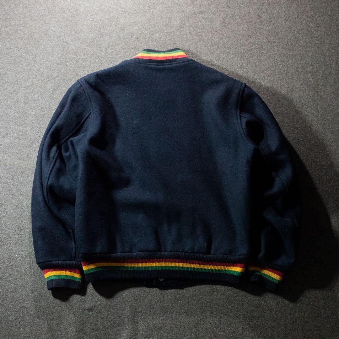 80s 90s USA製　Golden Bear ラスタカラー　スタジャン M