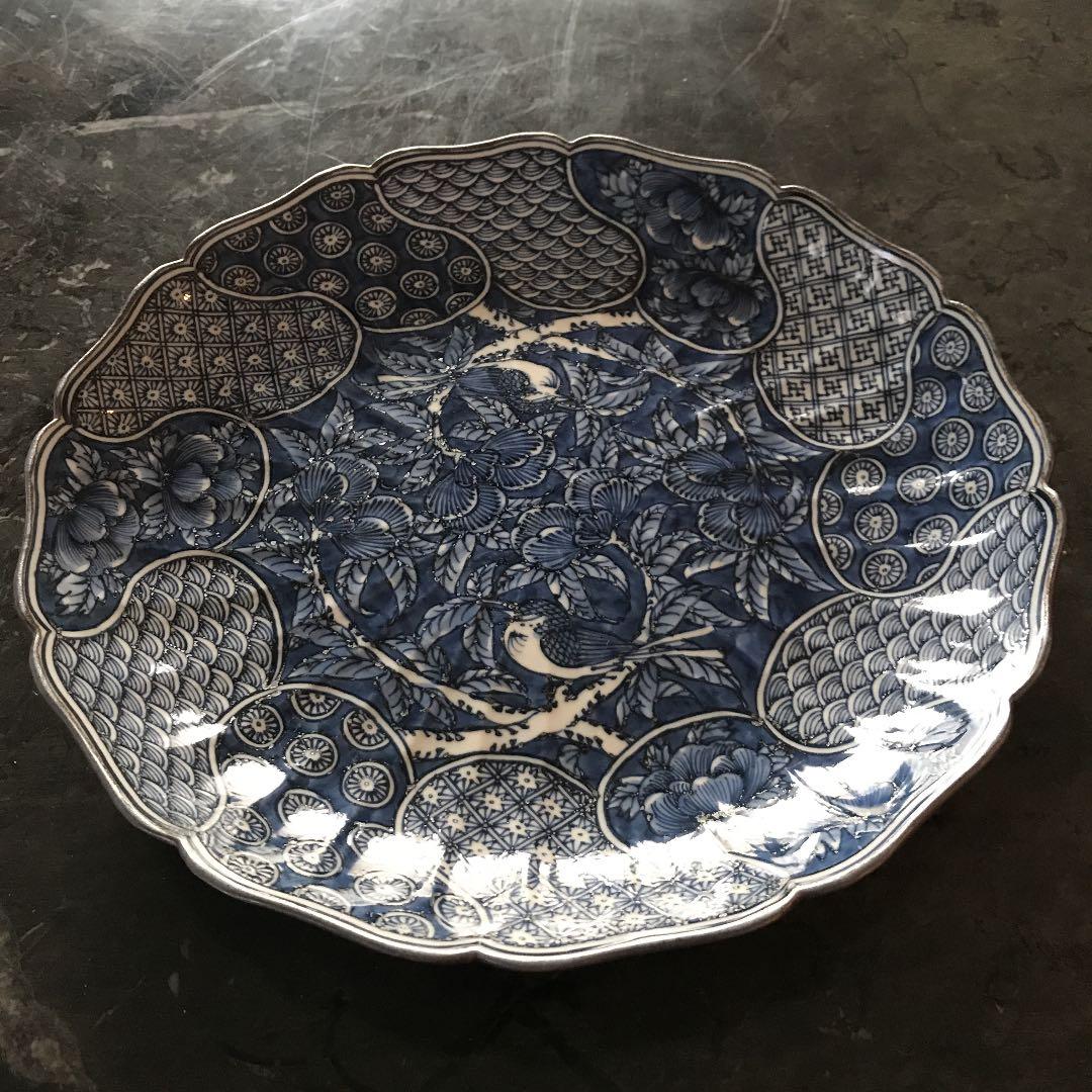 清水焼平安壱楽 祥瑞花鳥大皿